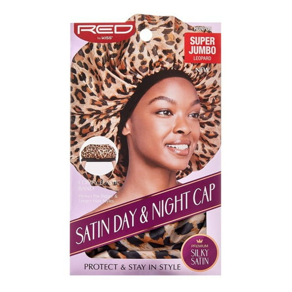 KISS - RED SATIN DAYNIGHT CAP CAP (SUPER JUMBOLEOPARD)