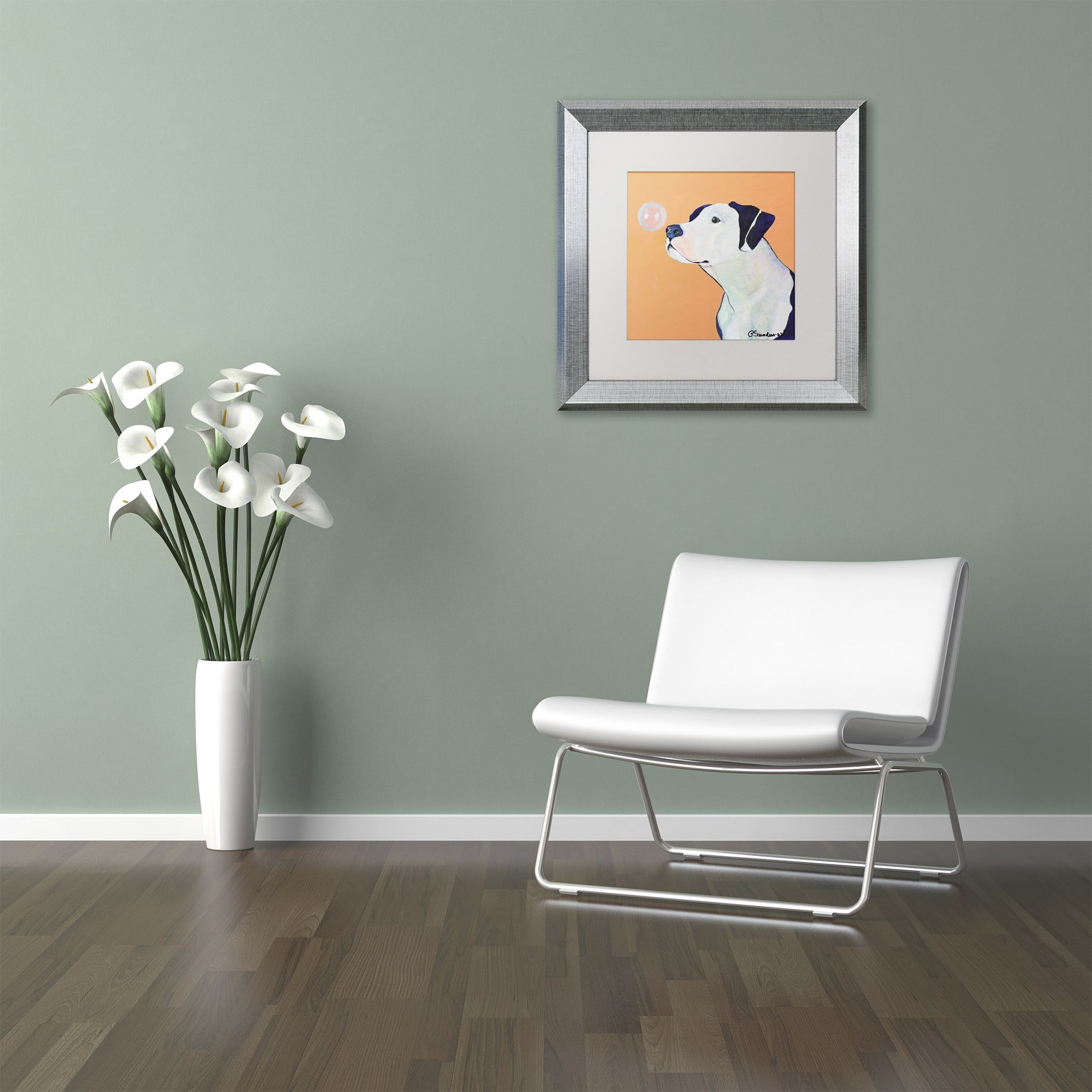 Trademark Fine Art "Fascination" Canvas Art by Pat Saunders-White, White Matte, Silver Frame