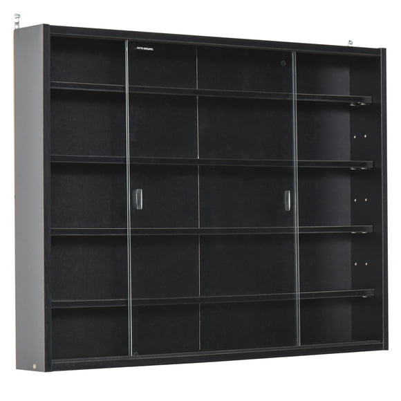 HOMCOM 5-Storey Wall Shelf Display Cabinet, Shot Glass Display Case