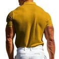 thumbnail image 6 of Felirenzacia Men’s Quick Dry Polo, Short Sleeve Performance Textured Golf Shirt with Moisture Wicking Fabric, Yellow,XL, 6 of 7