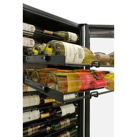Vinotemp - 141-Bottle Single Zone Wine Cooler with Backlit Panel - Black
