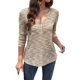 thumbnail image 1 of Womens Waffles Knit Tops 2025 Oversized Long Sleeve V Neck Shirts Business Casual Blouses Basic Shirts Tees Sky Blue XL, 1 of 4