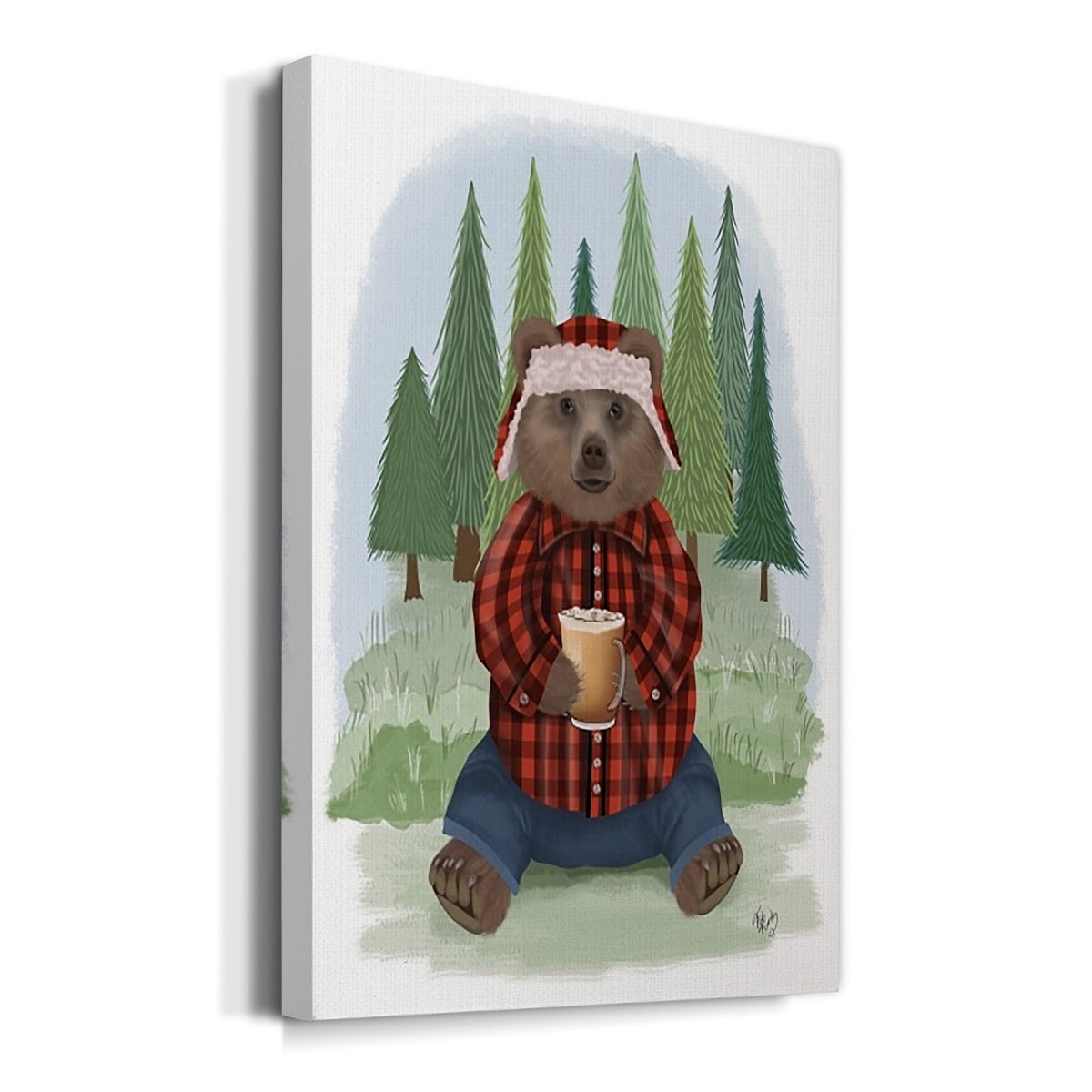 Lumberjack Bear Latte Premium Gallery Wrapped Canvas - Ready to Hang