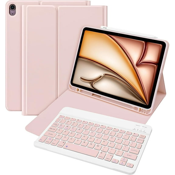 for iPad Air 13-inch M2 2024 A2898 A2899 A2900 Case with Bluetooth Wireless Magnetic Detachable Keyboard, Angle Adjustment Stand Cover