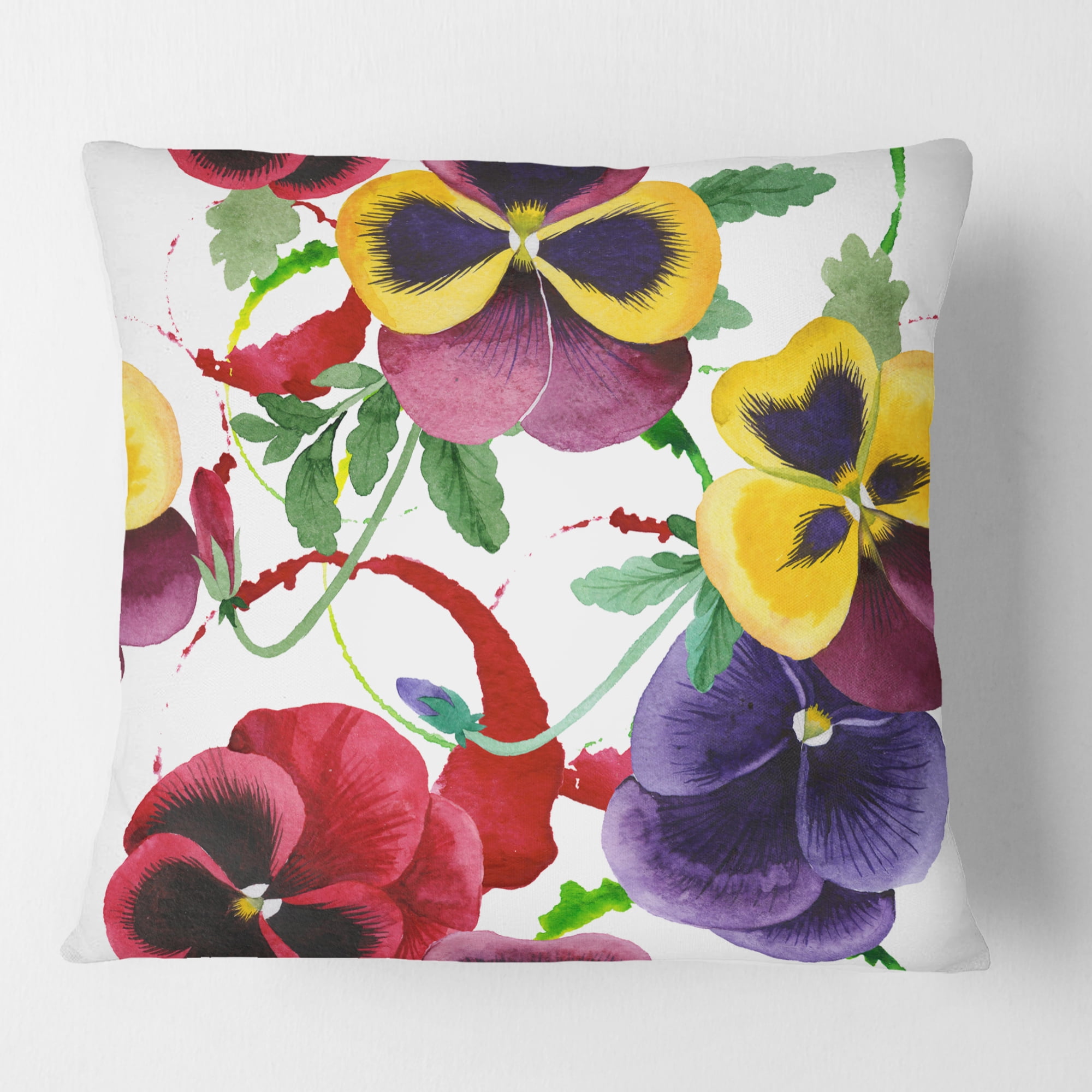 Designart Floral Botanical Retro VIII' Mid-Century Modern Throw Pillow - 18x18