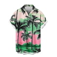 thumbnail image 5 of Zylanna Men's Casual Button Down Shirts with Pockets, Hawaiian Print Short Sleeve Collared Breathable Summer Beach Shirts for Men Hot Pink, 5 of 6