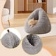 thumbnail image 1 of Cama para gatos, cueva, escondite, base antideslizante, cálida y suave, nido de felpa suave para conejos, erizos, hámsteres y conejos de interior. gris, 1 of 6