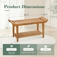 thumbnail image 5 of Summit Living 19.7"H 100% Natural Teak Wood Shower Bench with Storage Shelf, Indoor Bath Bench Seat Waterproof Shower Stool for Adults, 5 of 9