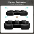 thumbnail image 6 of U-shaped Soft Teddy Fabric Boneless Sofa, Assembly Chaise, No Assembly Required Curved Armrest, Anti-Slip Design 32D High Density Sponge Streamlined Design, Fits Living Rooms Reading Nook (Black), 6 of 11
