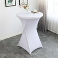 thumbnail image 3 of 80cm Round Stretch Tablecloth Table Cloth for Banquet Wedding Cocktail Tables, 3 of 7