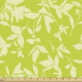 thumbnail image 1 of Leaves Fabric by the Yard, Vibrant Illustration of Summer Leaves Scattered on Vivid Tone Backdrop, Decorative Upholstery Fabric for Sofas and Home Accents, Apple Green Pale Yellow by Ambesonne, 1 of 5