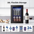 thumbnail image 3 of Simzlife 24 Cans Mini Beverage Refrigerator & Portable Wine Cooler Refrigerator with Glass Door, Mini Countertop Wine Fridge for Home/Office/Bar,Black, 3 of 9