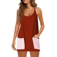 Womens Tennis Dress Workout Dress With Shorts Sleeveless Spaghetti