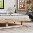 thumbnail image 2 of Pouseayar King Size Floating Bed Frame with LED Lights, Low Profile Platform Bed, Natural, 2 of 8
