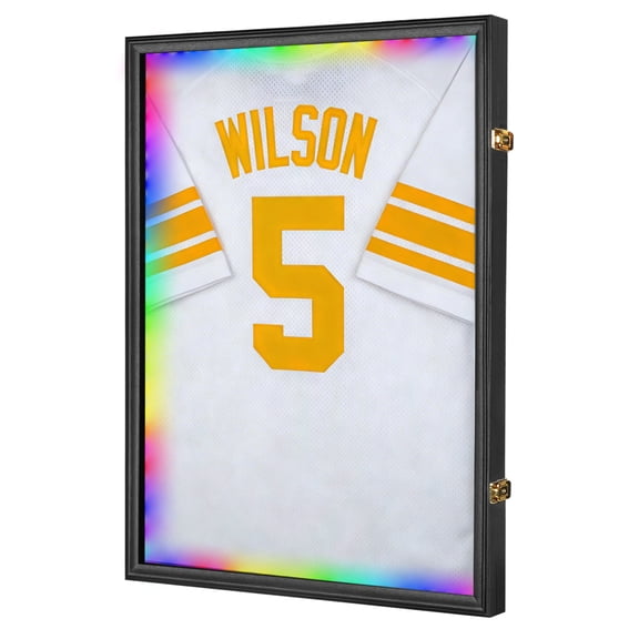 Qdiou Jersey Frame with LED for Wall,Black,1pc(31*23 in)