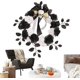 thumbnail image 1 of 2 Pcs Halloween Decoration Skull Wreath | 30cm/11.8inch Black & White Rose Artificial Wreaths Creepy Halloween Ornaments, 1 of 5