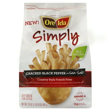 Ore-Ida Simply Country Style French Fries Cracked Black Pepper and Sea Salt, 24.0 OZ