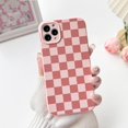 thumbnail image 3 of XUCP-Compatible with iPhone 11 Pro Max Case Cute Aesthetic Checkerboard Checkered Pattern for Women Girl Trendy Slim Fit TPU Silicone Shockproof Full Camera Protection Cover - Pink, 3 of 4