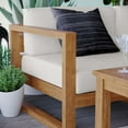thumbnail image 5 of Modway Upland 5-Piece Teak Wood Patio Sectional Sofa Set in Natural and White, 5 of 20