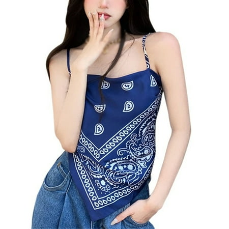 

Women Retro Printing Bow Backless Camisole