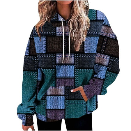 

Zedker Long Sleeve Shirts for Women Work Shirts for Women Women s Fashion Printed Pocket Long Sleeve Blouse Casual Tops Sweatershirt Hoodies