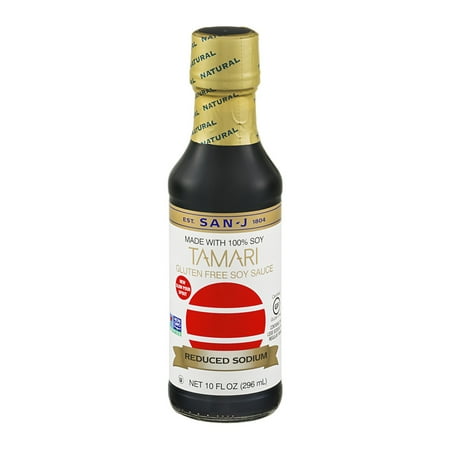 (2 Pack) San-J Tamari Gluten Free Soy Sauce Reduced Sodium, 10.0 FL (Best Dark Soy Sauce)