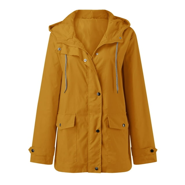 Imperméable à Capuche pour Femmes avec Poches Zippées pour Entraînement Extérieur et Usage Quotidien