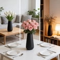 thumbnail image 5 of AuroraX Plastic Dried Flower Vase Small Decorative Desk Vase Matte White Modern Tall Lightweight Home Office Table Vase Black, 5 of 6
