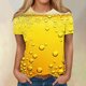 thumbnail image 1 of Fiudx Ofertas de La Semana Blusa de Manga Corta con Estampado de Moda para Mujer, Camiseta con Cuello Redondo, Tops Informales, 1 of 5