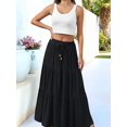 thumbnail image 5 of Women's Spliced Pleated Midi Pockets or Skirt for Casual Black M, 5 of 8