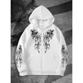 thumbnail image 2 of Unisex Y2K Zip Up Hoodie Gothic Print Hooded Sweatshirt Oversized Grunge Streetwear Hooded Jacket Emo Alternative Clothes, 2 of 4