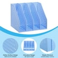 thumbnail image 3 of Uxcell Collapsible Magazine File Holder, 4 Vertical Compartments Sturdy Desktop Organizer, Sky Blue, 3 of 4