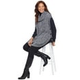 thumbnail image 3 of Woman Within Plus Size Marled Knit Cowl Neck Poncho Sweater, 3 of 3