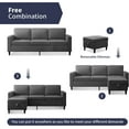 thumbnail image 4 of ZAFLY Convertible Sectional Sofa Set,3-Seat L Shape Sofa with Storage Ottoman and Armchair,Living Room Furniture Couch Set Sectional Couches Set for Living Room,Bedroom,Apartment,Dark Grey, 4 of 7