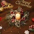 thumbnail image 4 of 4 PCS Mini Christmas Wreaths for Kitchen Cabinets, Frosted Cedar Christmas Candle Rings Wreath for Pillars Kitchen Cabinet Windows Centerpieces Table Decoration, 4 of 7