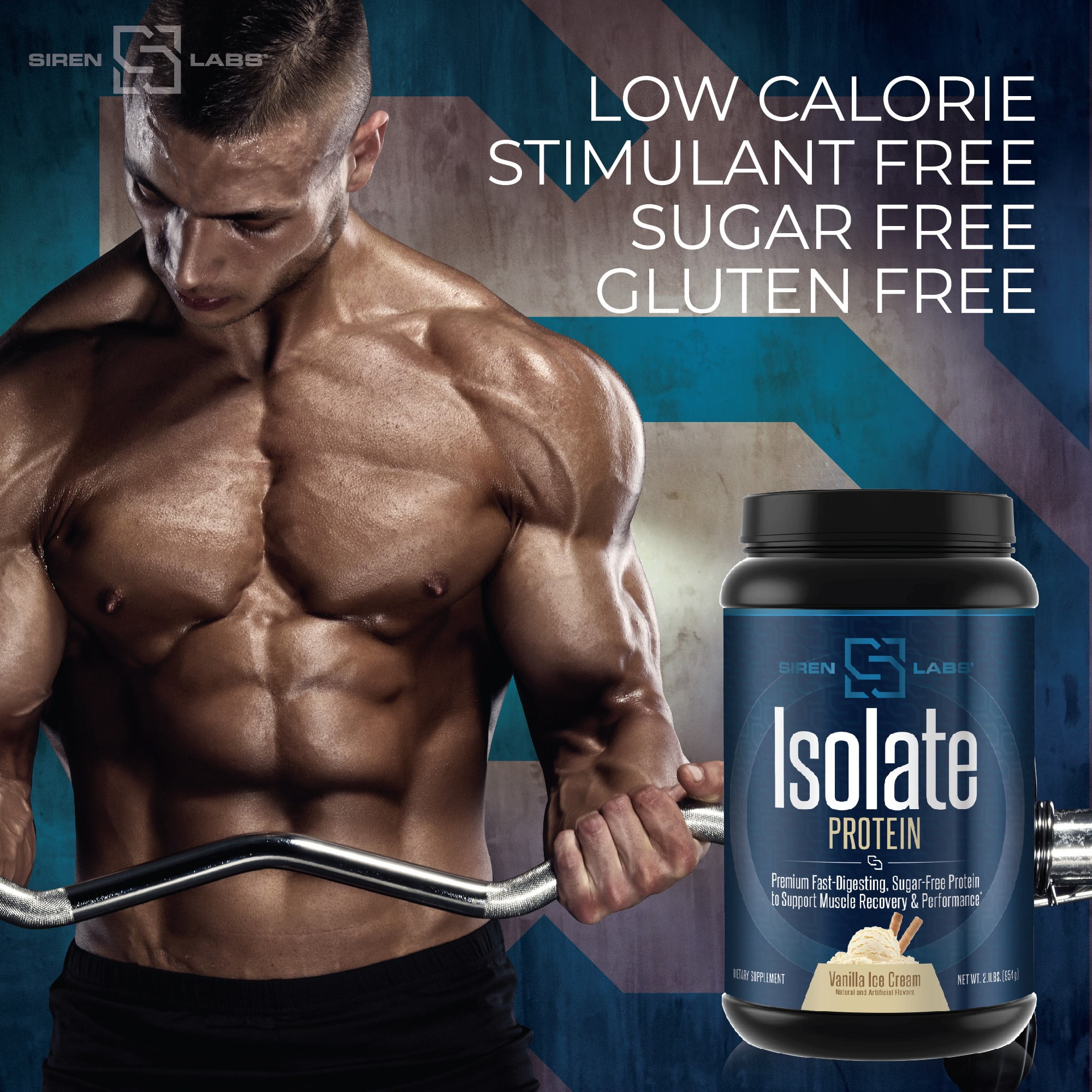 Siren Labs Isolate Premium Whey Protein Powder-Keto Friendly- Isolate and Hydrolysate with Amino Acids including Glutamine for Lean Muscle Growth and Recovery - Vanilla Ice Cream (30 Servings)