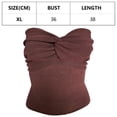 thumbnail image 2 of Camisola sexy sin tirantes con escote en forma de corazón, nudo retorcido en la parte delantera y sin mangas para mujer, 2 of 7
