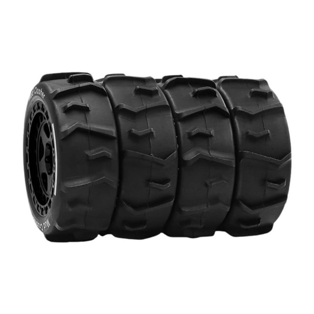 MERIGLARE 4 Pieces RC Off Road Buggy Wheels 2.8x1inch Replacement for 1: 14 Scale Lightweight Accessory Spare Parts Quick Installation Black