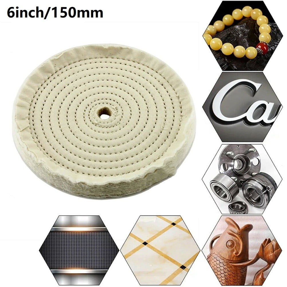 8 Cloth Buffing Polishing Wheel 5/8 Arbor Buffer Polish Grinder White Pad New 