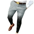 thumbnail image 2 of Lilgiuy Men Casual Fashion Zippered Printed Mid-waisted Trousers With Pockets Pants Vintage Style Regular Fit Versatile Pants, 2 of 5