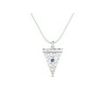 thumbnail image 2 of 925 Sterling Silver 3mm Round Tanzanite Trillion Shape Women Valentines Day Gifts Necklace, 2 of 4