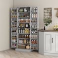thumbnail image 2 of HOMCOM 65" Kitchen Pantry Cabinet with Adjustable Shelves Spick Racks Gray, 2 of 8