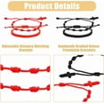 thumbnail image 4 of 8 pulseras de cuerda roja de 4 estilos, unisex, de la amistad, con nudo ajustable, de la suerte, de protección y a juego., 4 of 7