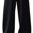 thumbnail image 4 of TIREOW Girls Sweatpants Solid Color Elastic High Waist Wide Leg Drawstring Sweat Pants Daily Wear Casual Streetwear Joggers, 4 of 8