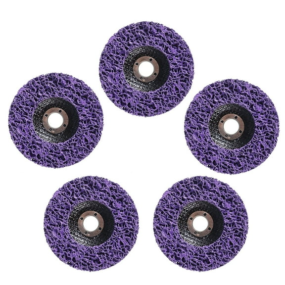 ALL-CARB 5Pcs Quick Change Easy Strip Discs, 4 Inch x 5/8 Inch Purple Silicon Carbide Abrasive Wheel for Remove Paint Rust and Oxidation, Fit for Angle Grinders, Use for Wood Metal Glass