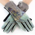 thumbnail image 2 of Fishing Boats Inspired Gloves (TS) – Artistic YELLOW WHITE, Touchscreen Compatible, Nautical Handwear, 2 of 6
