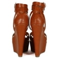 thumbnail image 4 of New Women Breckelles Vivi-24 Leathrette Open Toe Strappy Platform Wedge Sandal, 4 of 6