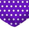 SheetWorld Fitted 100% Cotton Percale Play Yard Sheet Fits BabyBjorn Travel Crib Light 24 x 42, Polka Dots Purple