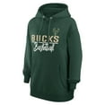 thumbnail image 2 of Women's G-III 4Her by Carl Banks Hunter Green Milwaukee Bucks Graphics Fleece Pullover Hoodie, 2 of 3