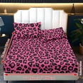 thumbnail image 6 of ZIATUBLES 3 Pcs Twin Size Sheet Set, Soft Comfort Bedding Sets with 1 Fitted Sheet and 2 Pillowcases, Cooling Cozy All-Season Bed Sheets, Pink Black Leopard Printed, 6 of 9
